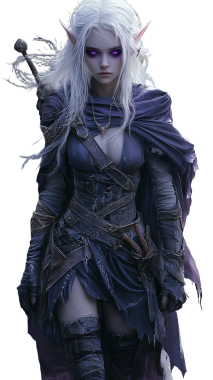 Pale Drow Elf Vinyl Car Decal Sticker – Waterproof & UV-Resistant 8"