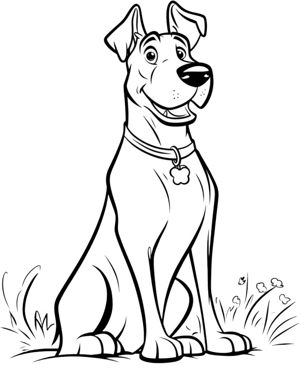 Big Dog Coloring Vinyl Car Decal Sticker – Waterproof & UV-Resistant 8"