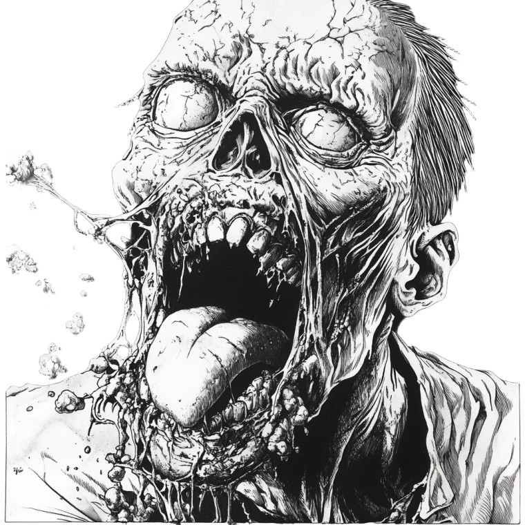 Zombie Horror Art Vinyl Car Decal Sticker – Waterproof & UV-Resistant 8"