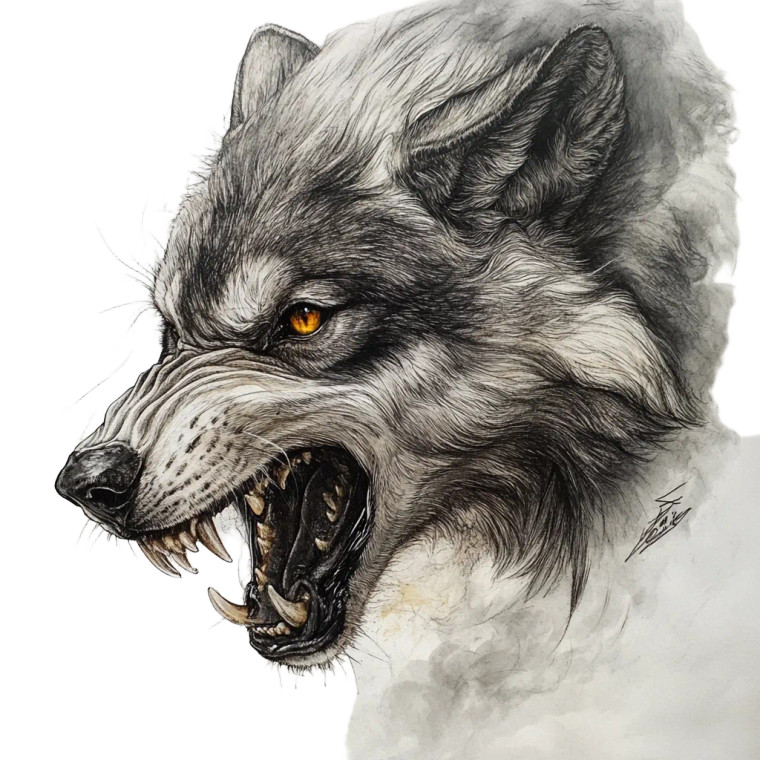 Angry Hyperrealistic Wolf Vinyl Car Decal Sticker – Waterproof & UV-Resistant 8"