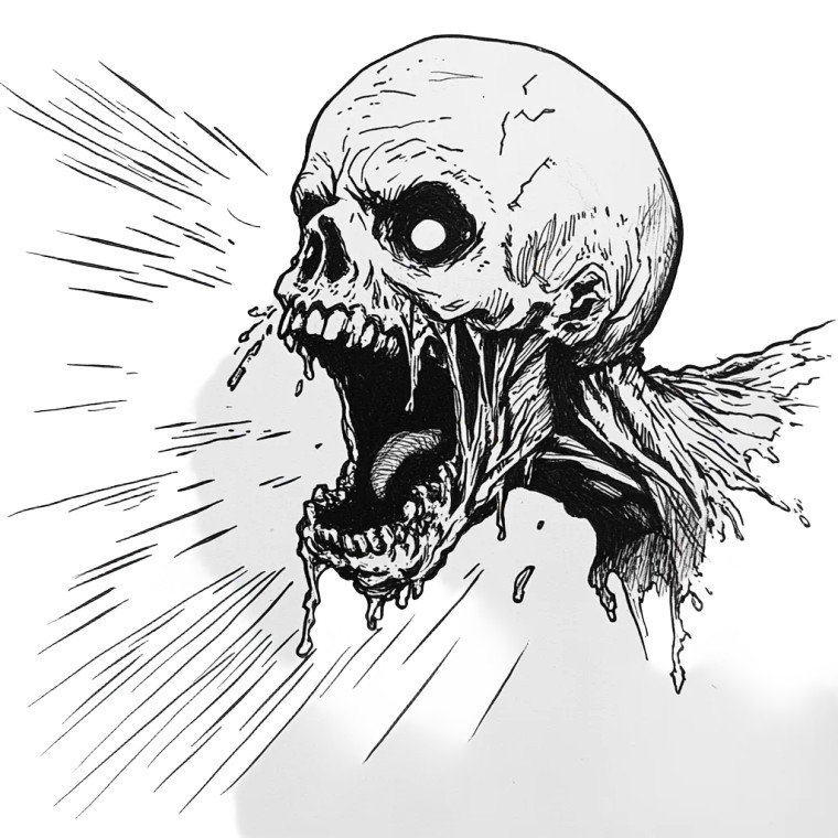 Ghoul Attacking Vinyl Car Decal Sticker – Waterproof & UV-Resistant 8"