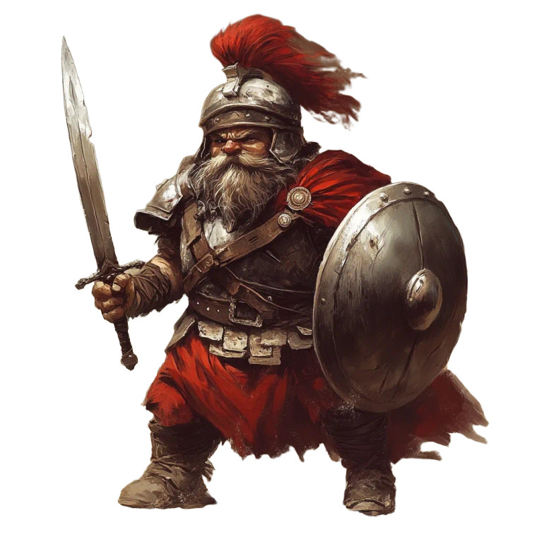 Roman Dwarf Centurion Vinyl Car Decal Sticker – Waterproof & UV-Resistant 8"