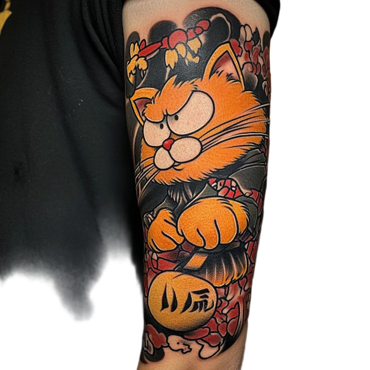 Yakuza Garfield Tattoo Vinyl Car Decal Sticker – Waterproof & UV-Resistant 8"