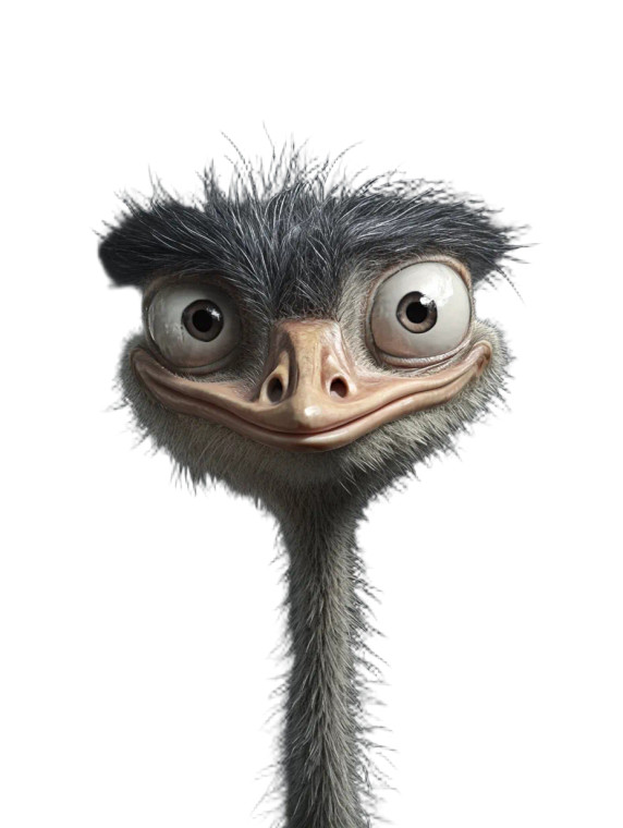 Smiling Ostrich Vinyl Car Decal Sticker – Waterproof & UV-Resistant 8"