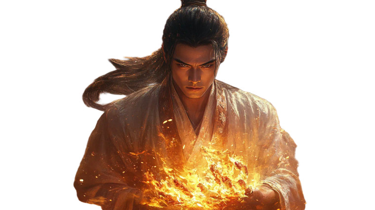 Flame Wielding Sage Vinyl Car Decal Sticker – Waterproof & UV-Resistant 8"