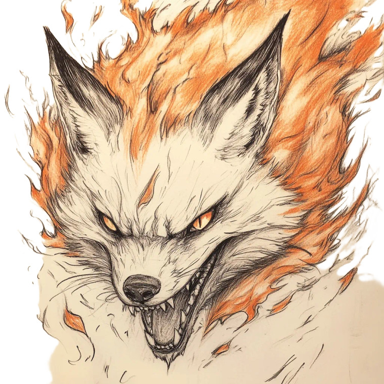 Fiery Foxy Creature Vinyl Car Decal Sticker – Waterproof & UV-Resistant 8"