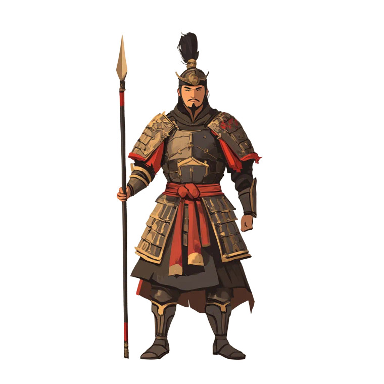 Ancient Chinese Soldier Vinyl Car Decal Sticker – Waterproof & UV-Resistant 8"