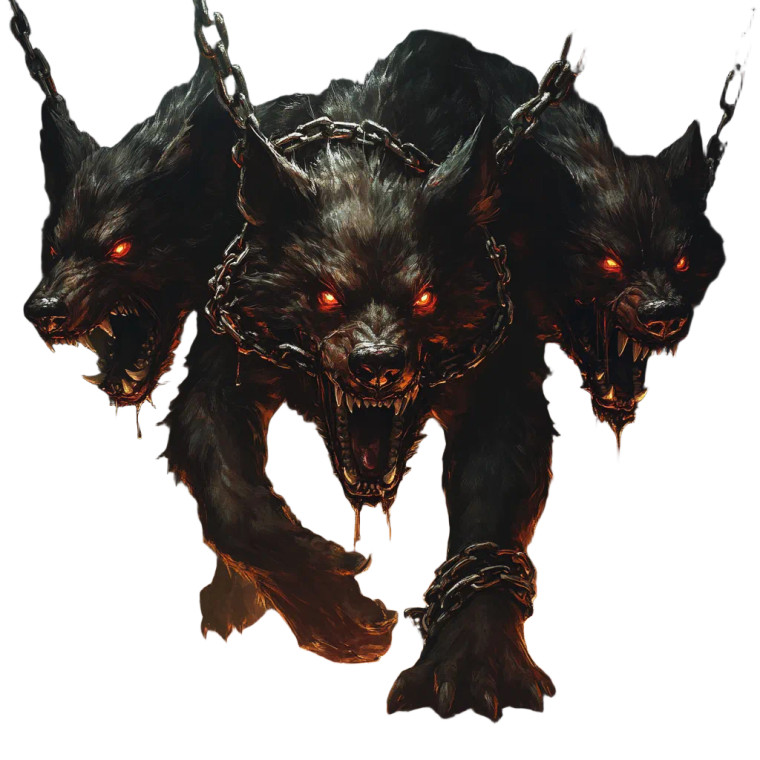 Menacing Cerberus Vinyl Car Decal Sticker – Waterproof & UV-Resistant 8"