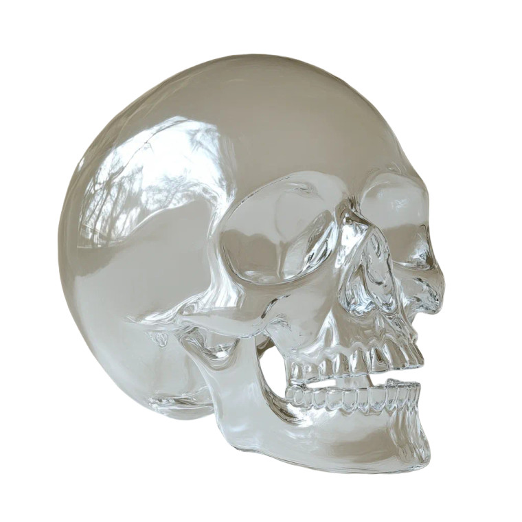 Translucent Skull Bubble Vinyl Car Decal Sticker – Waterproof & UV-Resistant 8"