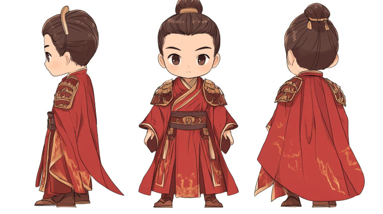 Qing Dynasty Scholar Chibi Vinyl Car Decal Sticker – Waterproof & UV-Resistant 8"