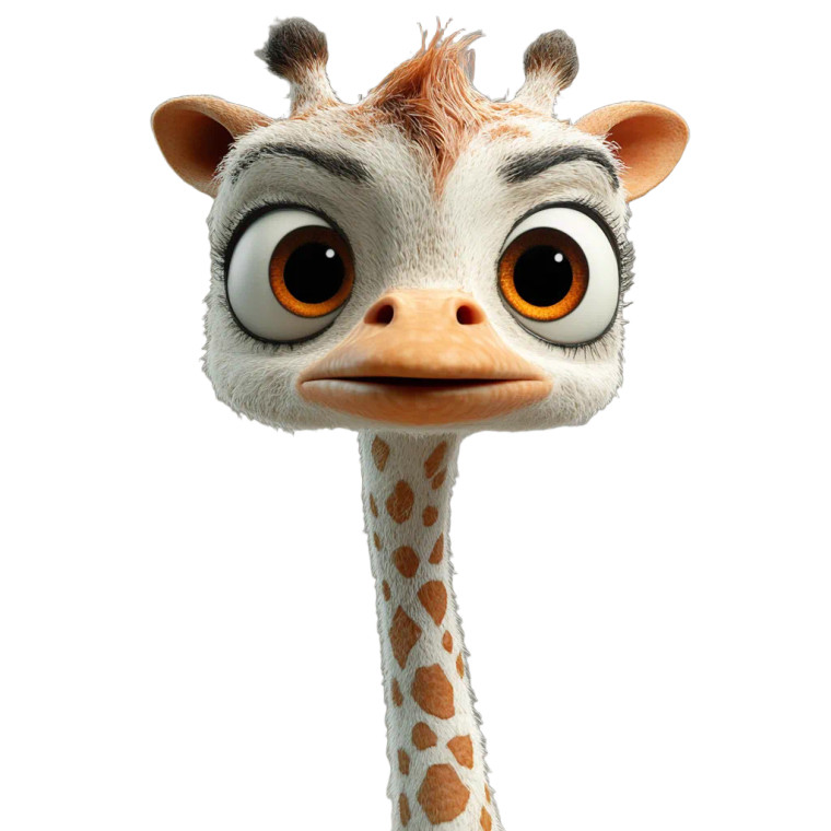 Giraffe-Ostrich Hybrid Vinyl Car Decal Sticker – Waterproof & UV-Resistant 8"