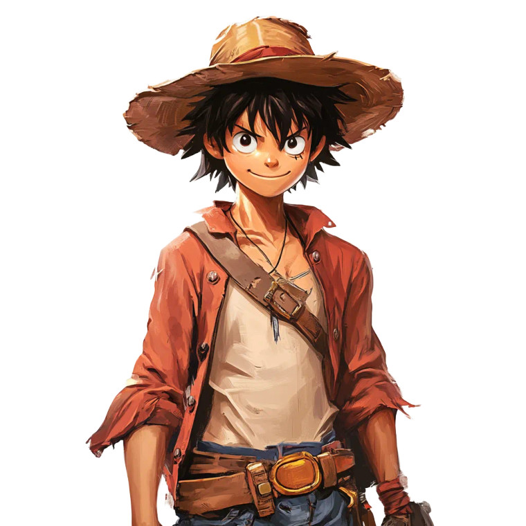 Ruffy 2D Vinyl Car Decal Sticker – Waterproof & UV-Resistant 8"