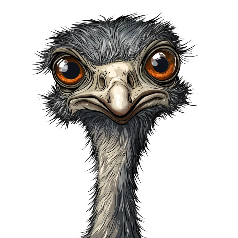 Unamused Cartoon Emu Vinyl Car Decal Sticker – Waterproof & UV-Resistant 8"