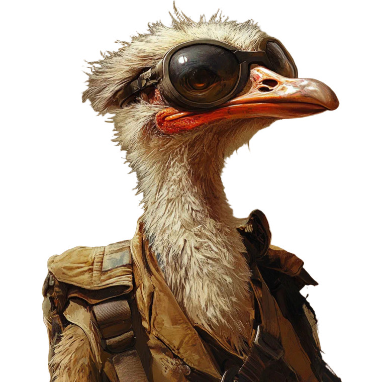 Fighter Ostrich Vinyl Car Decal Sticker – Waterproof & UV-Resistant 8"