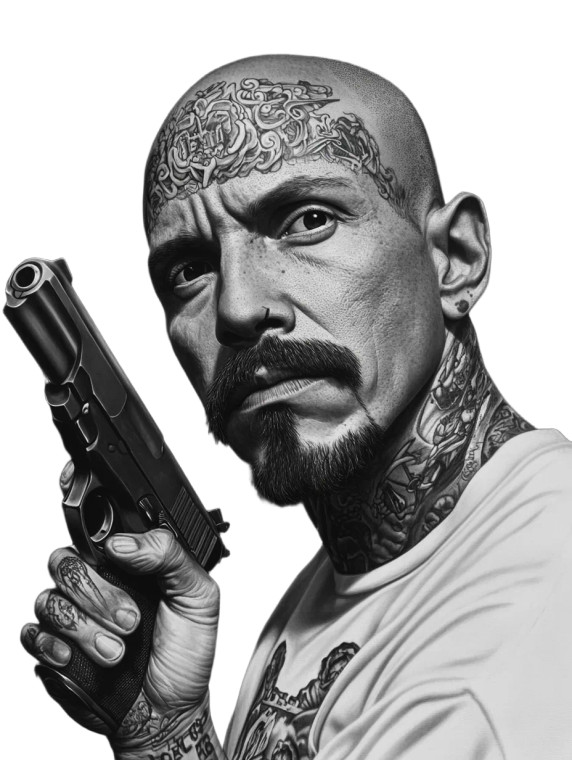 Gang Member Portrait Vinyl Car Decal Sticker – Waterproof & UV-Resistant 8"