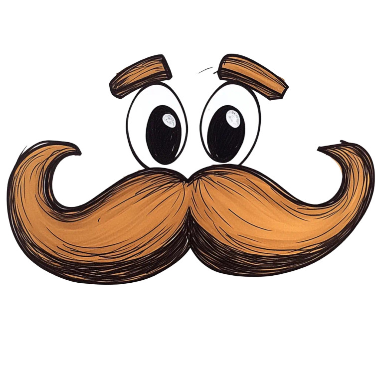 Cartoon Brown Mustache Vinyl Car Decal Sticker – Waterproof & UV-Resistant 8"