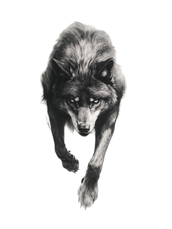 Dark Wolf Tattoo V2 Vinyl Car Decal Sticker – Waterproof & UV-Resistant 8"