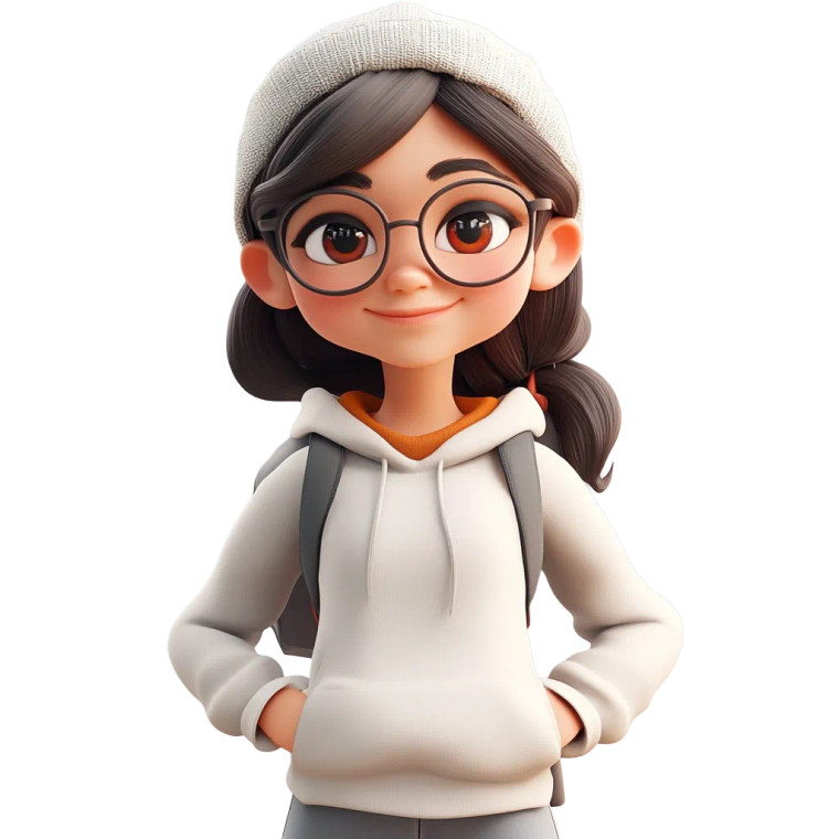 Teen Girl Cartoon Vinyl Car Decal Sticker – Waterproof & UV-Resistant 8"