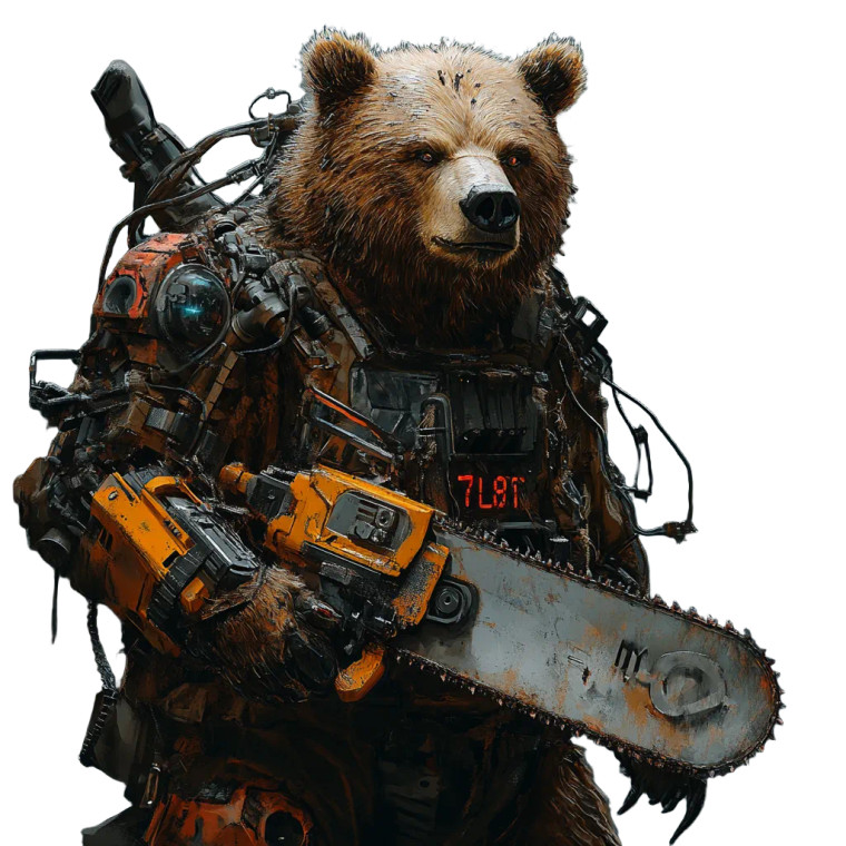 Cybernetics Papa Bear Vinyl Car Decal Sticker – Waterproof & UV-Resistant 8"