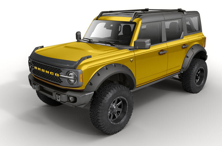 2021-2023 Ford Bronco Bug Shield | Sleek Aerodynamic Design, Matte Black ABS Thermoplastic | Aeroskin, Skin Tight Fit