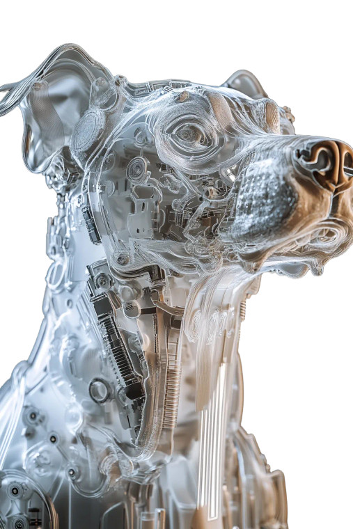 Cyberpunk Canine Vinyl Car Decal Sticker – Waterproof & UV-Resistant 8"