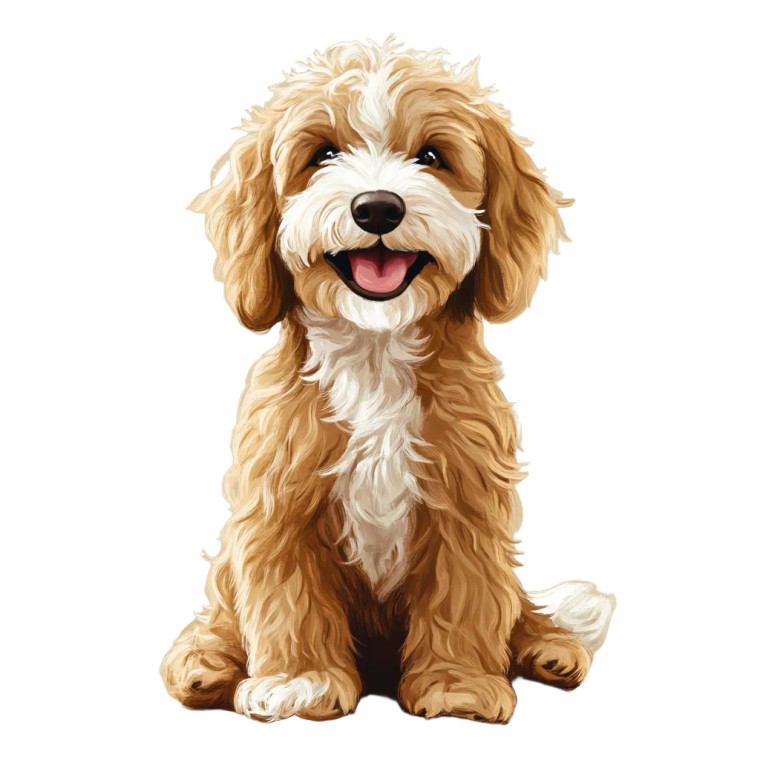 Cute Goldendoodle Dog Vinyl Car Decal Sticker – Waterproof & UV-Resistant 8"