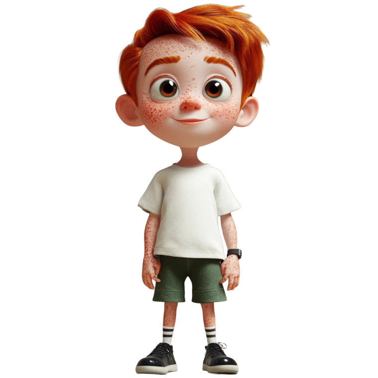 Red-Haired Boy Vinyl Car Decal Sticker – Waterproof & UV-Resistant 8"