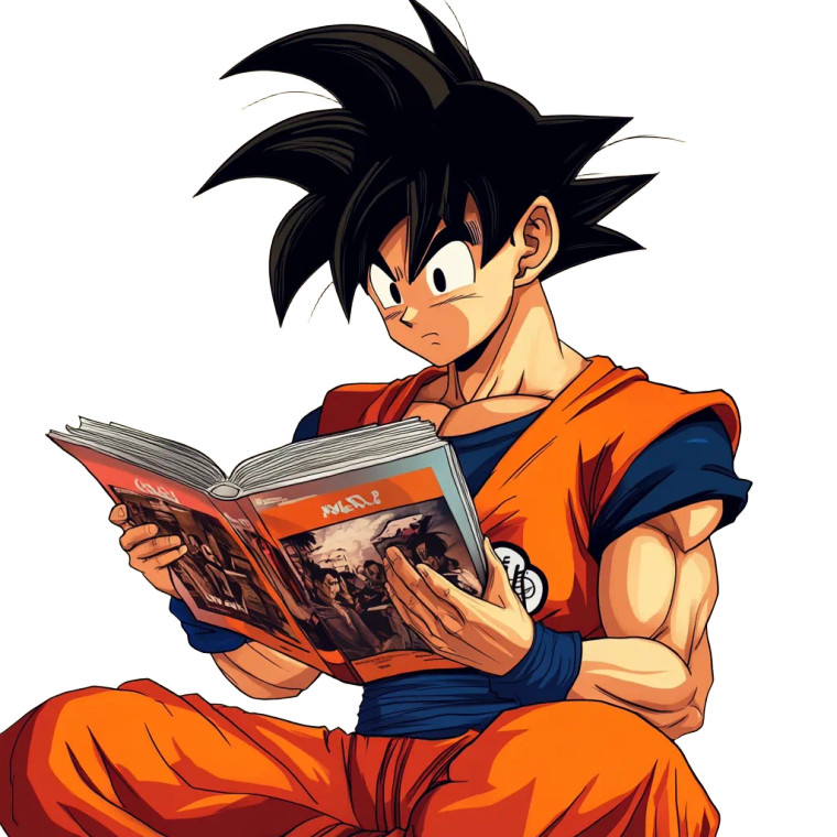 Goku Reading Vinyl Car Decal Sticker – Waterproof & UV-Resistant 