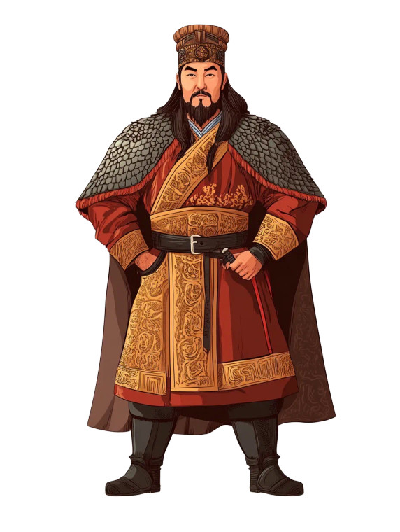 Mongolian King Illustration Vinyl Car Decal Sticker – Waterproof & UV-Resistant 8"