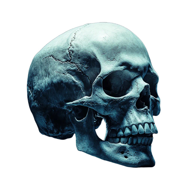Cinematic Human Skull Vinyl Car Decal Sticker – Waterproof & UV-Resistant 8"