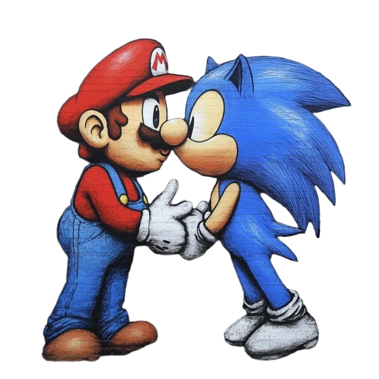 Mario Kisses Sonic Vinyl Car Decal Sticker – Waterproof & UV-Resistant 8"