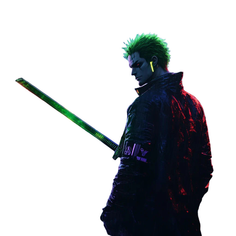 Cyberpunk Zoro V3 Vinyl Car Decal Sticker – Waterproof & UV-Resistant 8"