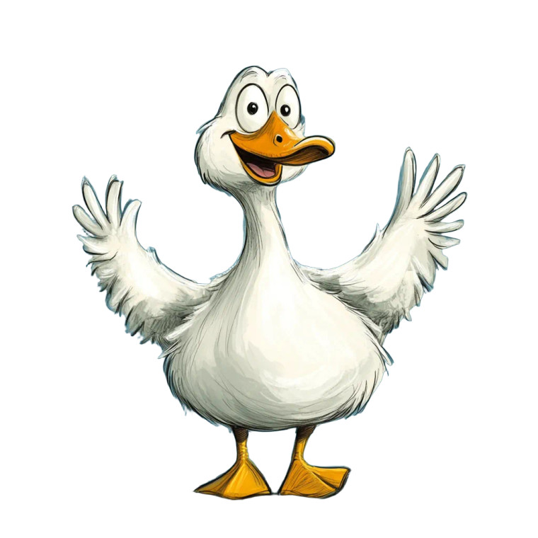 Silly Cartoon Goose Vinyl Car Decal Sticker – Waterproof & UV-Resistant 8"