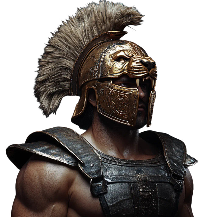 Lion Helmet Gladiator Vinyl Car Decal Sticker – Waterproof & UV-Resistant 8"