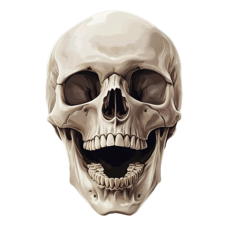 Smiling Human Skull Vinyl Car Decal Sticker – Waterproof & UV-Resistant 8"