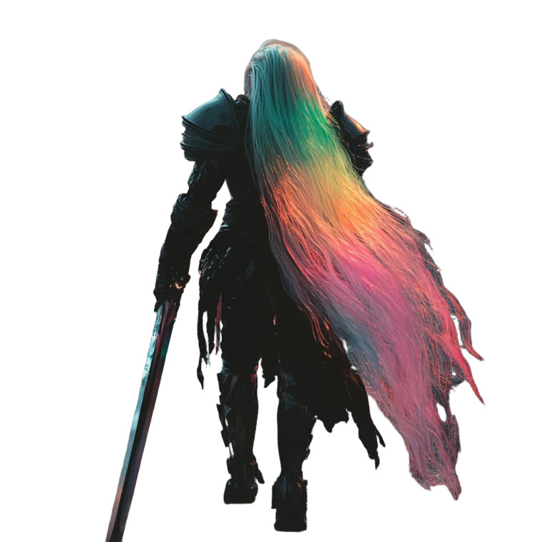 Rainbow Haired Sephiroth Vinyl Car Decal Sticker – Waterproof & UV-Resistant 8"