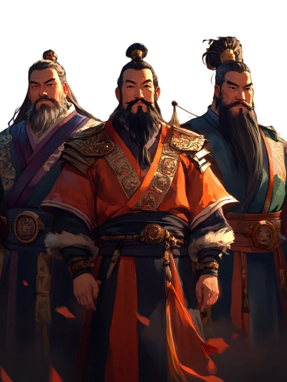 Three Kingdoms Officials Vinyl Car Decal Sticker – Waterproof & UV-Resistant 8"