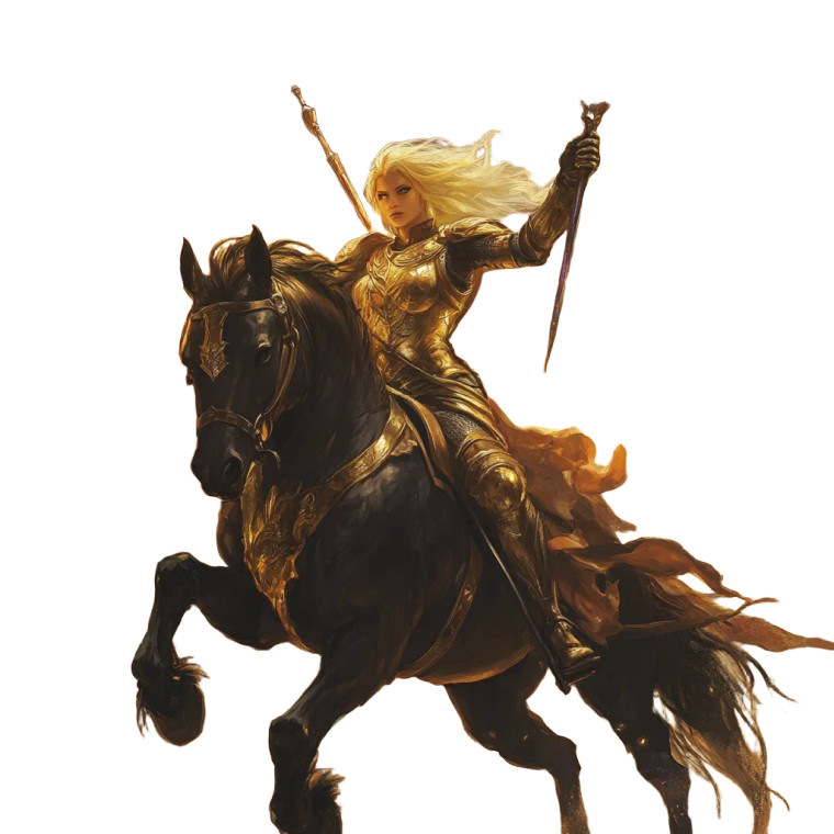 Elven Paladin Riding Pegasus Vinyl Car Decal Sticker – Waterproof & UV-Resistant 8"