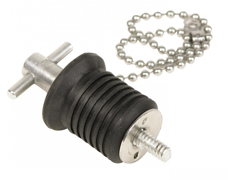 WhiteCap Marine Series Boat Drain Plug | Bailer with 8in Stainless Chain