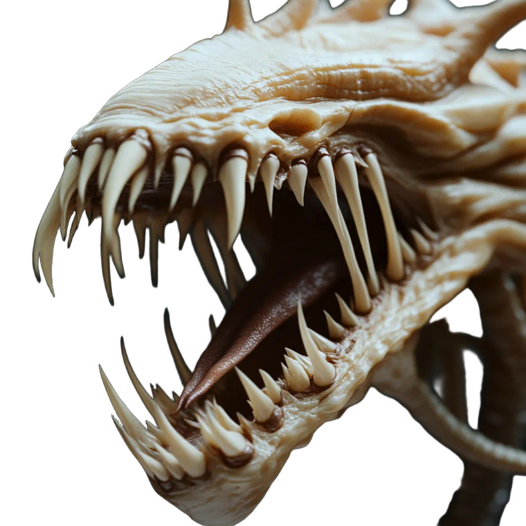 Alien-Like Teeth Vinyl Car Decal Sticker – Waterproof & UV-Resistant 8"