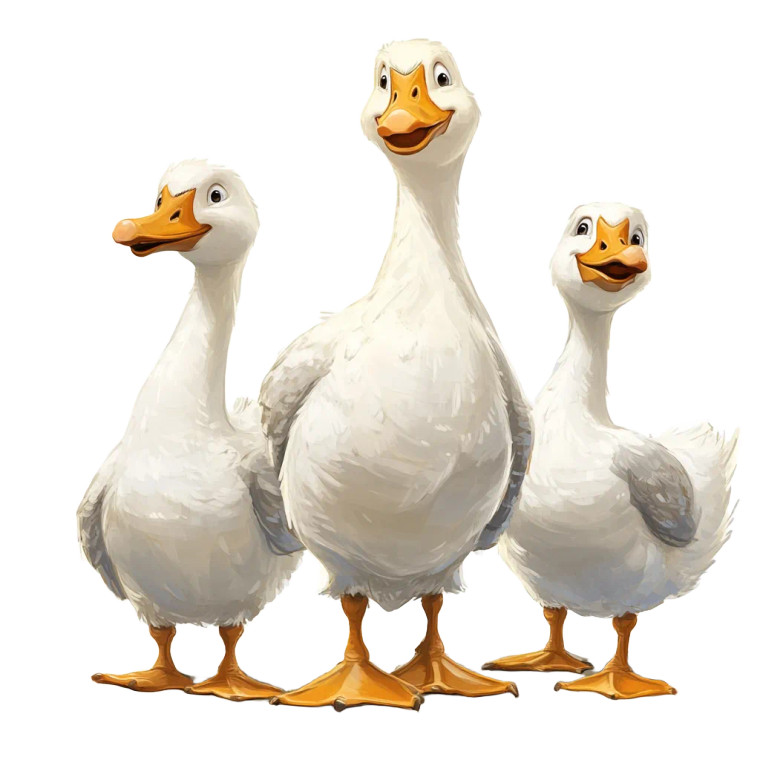 Cartoon Geese Group Vinyl Car Decal Sticker – Waterproof & UV-Resistant 8"