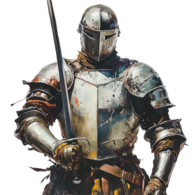 Medieval Royal Fencer Vinyl Car Decal Sticker – Waterproof & UV-Resistant 8"