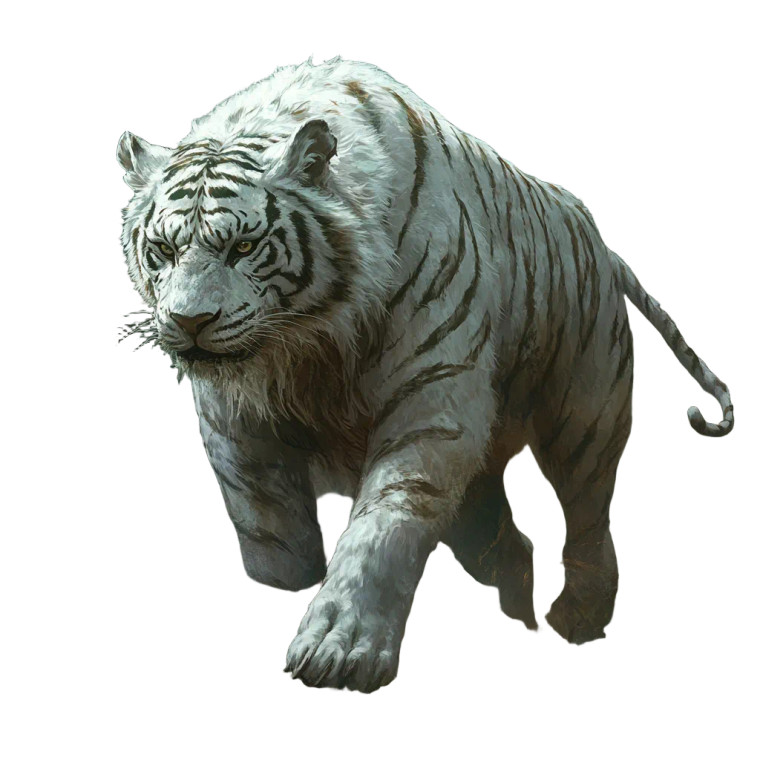 Primal White Tiger Vinyl Car Decal Sticker – Waterproof & UV-Resistant 8"