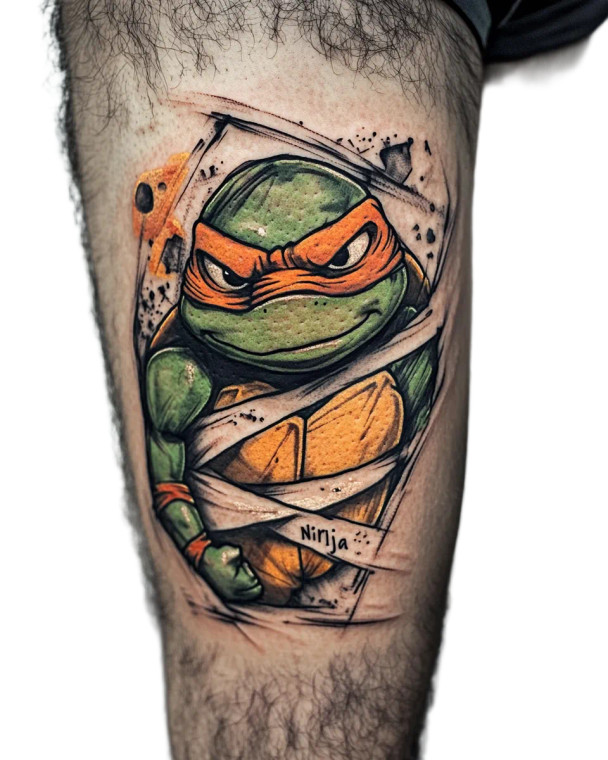 Ninja Turtle Tattoo Vinyl Car Decal Sticker – Waterproof & UV-Resistant 8"