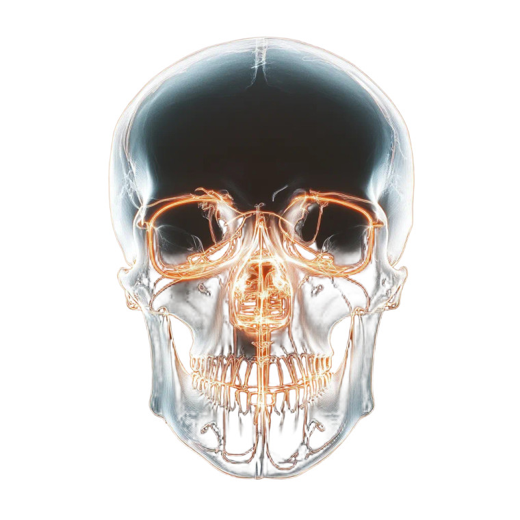 Glowing Xray Skull Vinyl Car Decal Sticker – Waterproof & UV-Resistant 8"