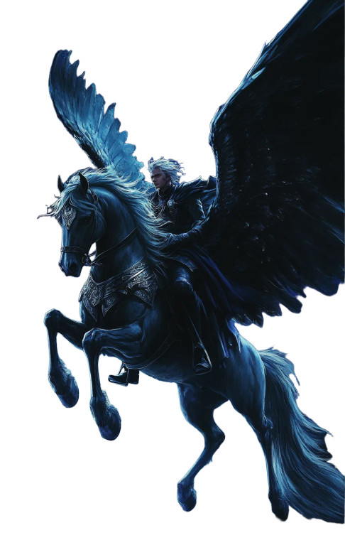 Dark Fantasy Pegasus Ride Vinyl Car Decal Sticker – Waterproof & UV-Resistant 8"