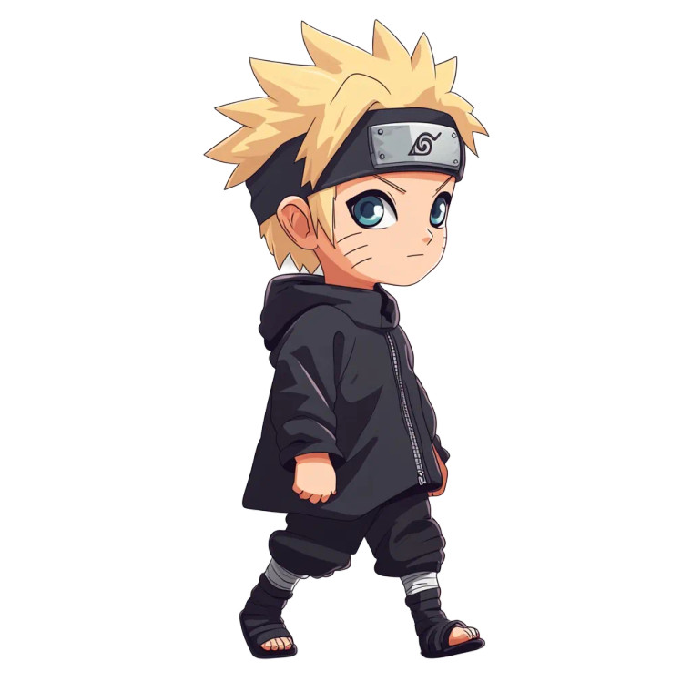 Chibi Boy Walking Vinyl Car Decal Sticker – Waterproof & UV-Resistant 8"