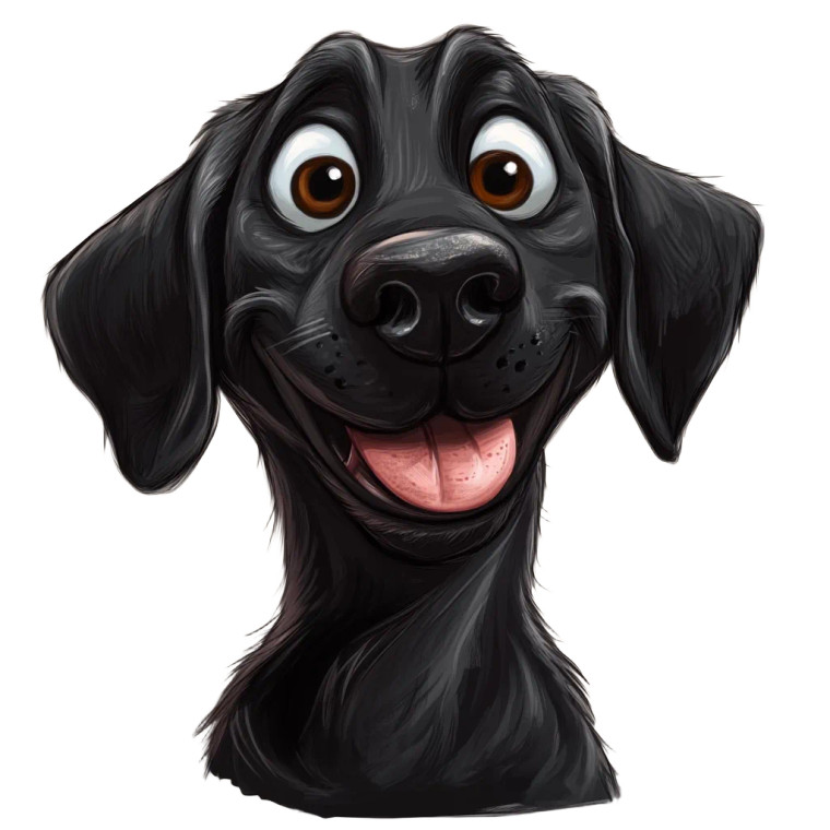 Funny Labrador Caricature Vinyl Car Decal Sticker – Waterproof & UV-Resistant 8"