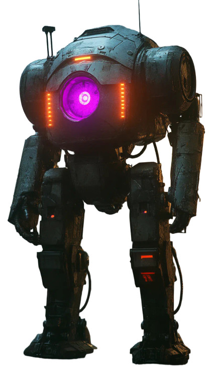 Battle-Worn Mech Vinyl Car Decal Sticker – Waterproof & UV-Resistant 8"