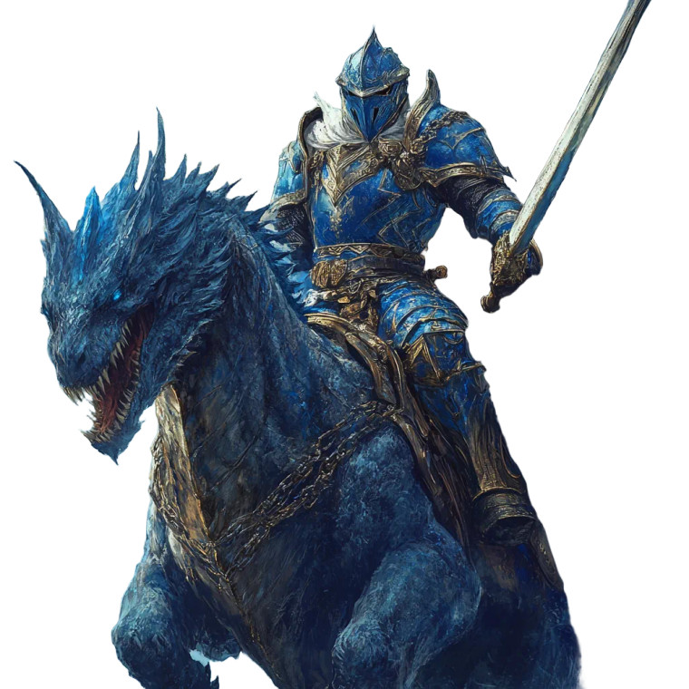 Blue Knight Dragonrider Vinyl Car Decal Sticker – Waterproof & UV-Resistant 8"